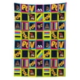 thumbnail image 3 of Ambesonne Emoji Tablecloth Rectangular Table Cover, Pop POV Letters Funny Faces, 60"x84", Indigo and Multicolor, 3 of 4