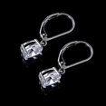 thumbnail image 2 of 18K White Gold Plated R Nd Princ Cut Clear Cubic Zirconia Tear Op Dangle Earrings For Women Hypoallergenic[Z2572], 2 of 2