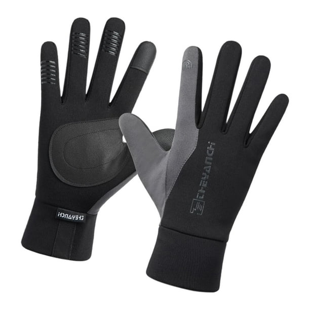 Guantes térmicos de dedos completos, antideslizantes, cálidos, impermeables, compatibles con pantallas táctiles y resistentes al viento. Gris m