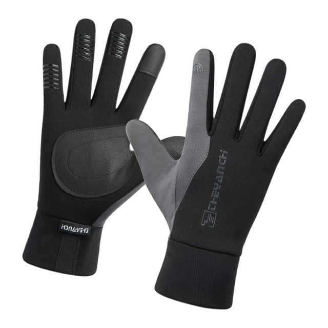 Guantes térmicos antideslizantes con pantalla táctil y dedos completos para esquí y motocicleta en invierno. Gris m