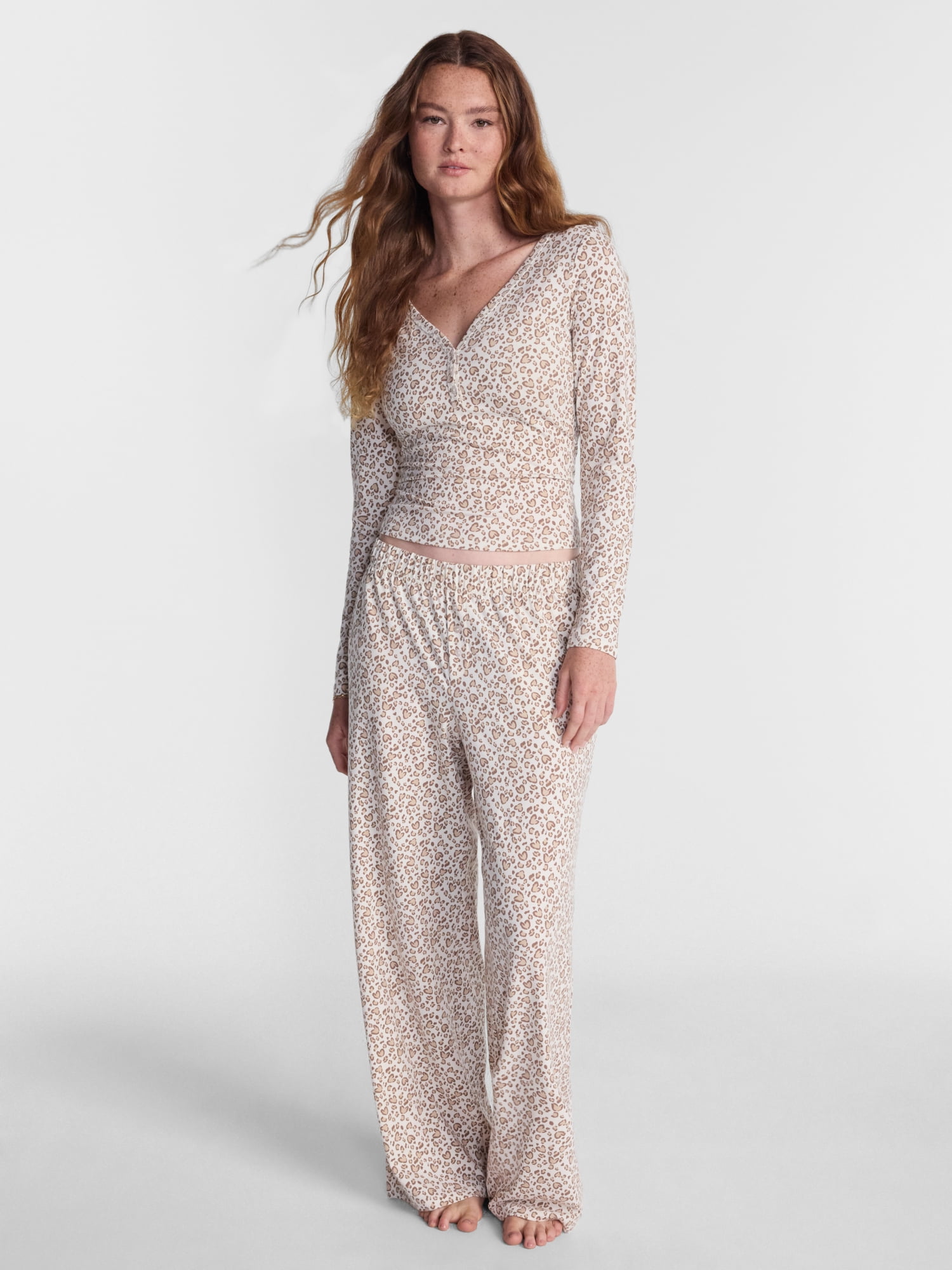 No Boundaries Cloud Core Henley Sleep Shirt, Women's XXS-3X