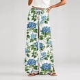 thumbnail image 7 of Dress Pants Women Petite High Waisted Wide Leg Summer Beach Vacation Pants Boho Lounge Casual Palazzo Trousers, 7 of 7