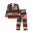 thumbnail image 1 of Fotbe American Flag1 Pijama de Hombre con Estampado de Manga Larga, Conjunto de 2 Piezas, Ropa de Dormir Suave y Cómoda con Bolsillos-Medium, 1 of 7