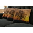 thumbnail image 2 of Ambesonne Tree Throw Pillow Cover 4 Pack, Old Oak at Sunset View, 20", Orange Brown, 2 of 6