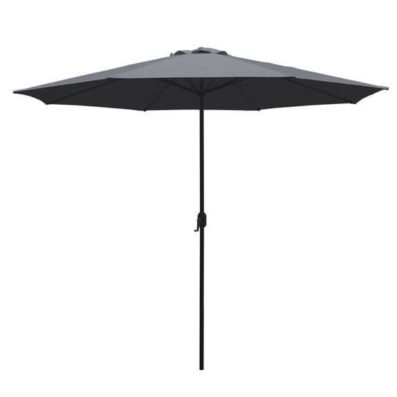 Abble 11FT Outdoor Patio Umbrella with Crank Handle, Market Umbrella with 8 Sturdy Umbrella Ribs, Waterproof for Garden Deck Backyard Pool, Dark Gray