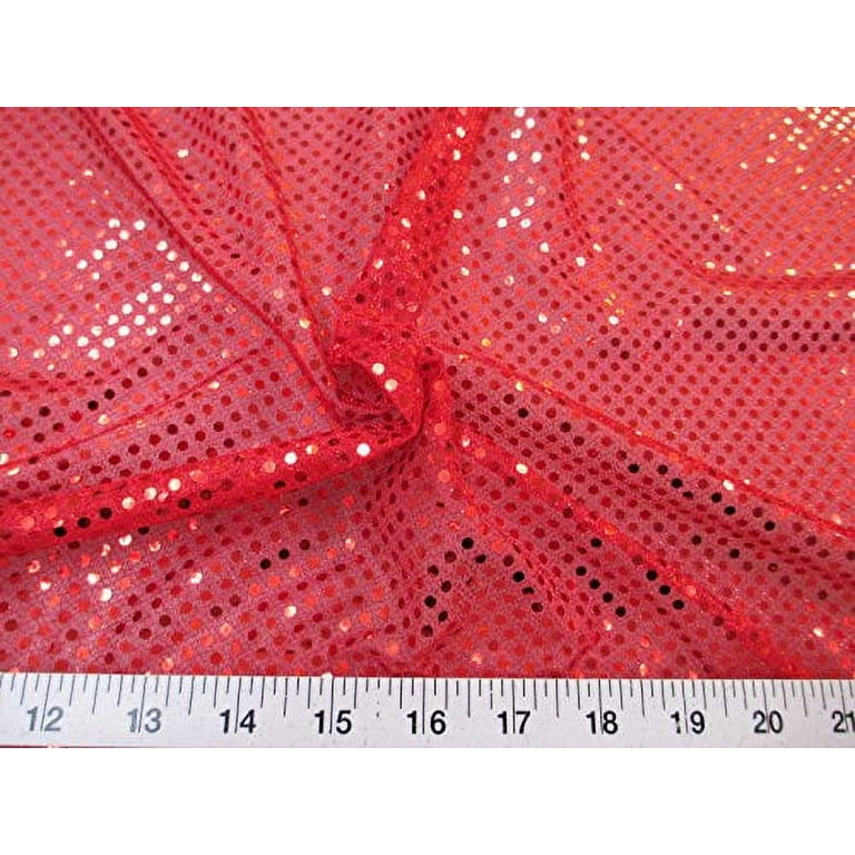 Red Stretch Sequin Fabric/4 Way Stretch Red mesh on Red Sequin/Sequin-by  Yard