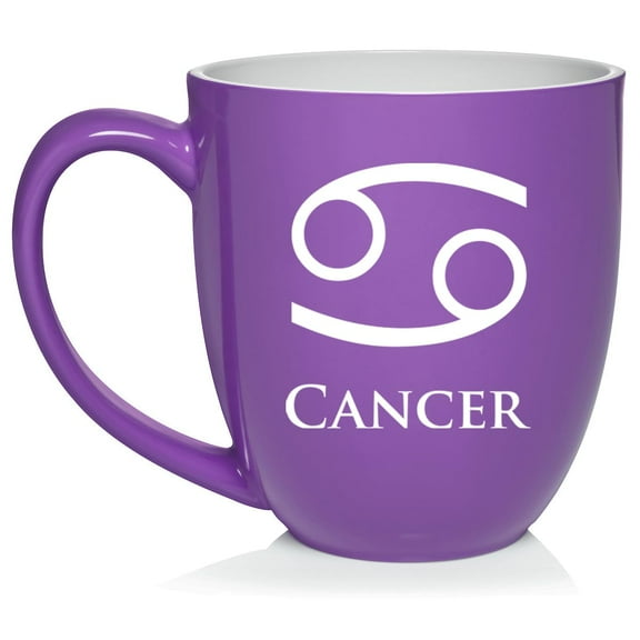 Cancer Zodiac Horoscope Ceramic Coffee Mug Tea Cup Gift (16oz Purple)