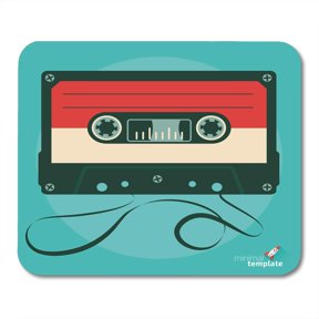 SIDONKU Music Retro Audio Tape Cassette Flat Mixtape Record Recorder Compact Mousepad Mouse Pad Mouse Mat 9x10 inch