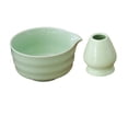 thumbnail image 3 of 2x cuenco de cerámica para Matcha, cuenco tradicional para Matcha y soporte para batidor, el mejor regalo, tazón de té portátil para amigos amantes Verde claro mayimx batidor de matcha, 3 of 9