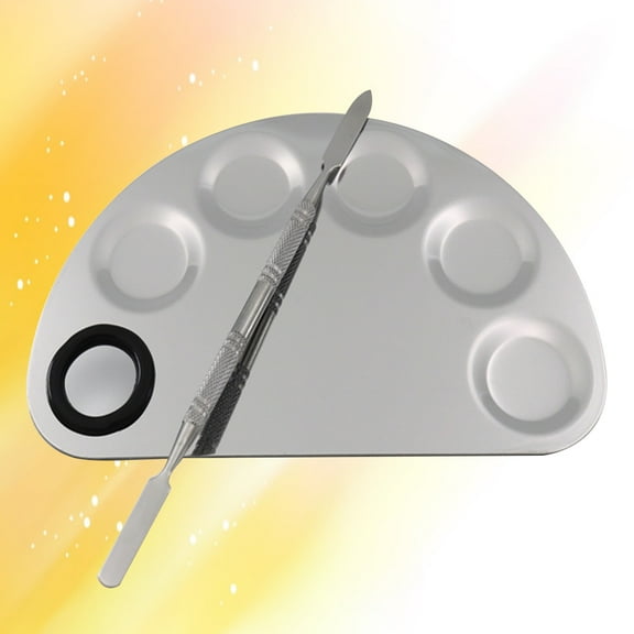 FRCOLOR Semicircle Stainless Steel Watercolor Mixing Trays Art Paint Drawing Tray Painting Color Mixer