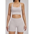 thumbnail image 3 of Top-kevin Women 2 Piece Workout Sets High Waisted Tummy Control Biker Shorts Halter Padded Tank Tops, 3 of 7