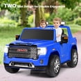 thumbnail image 3 of Costway 12V 2-Seater Licensed GMC Kids Ride On Truck RC Electric Car w/Storage Box Blue, 3 of 10