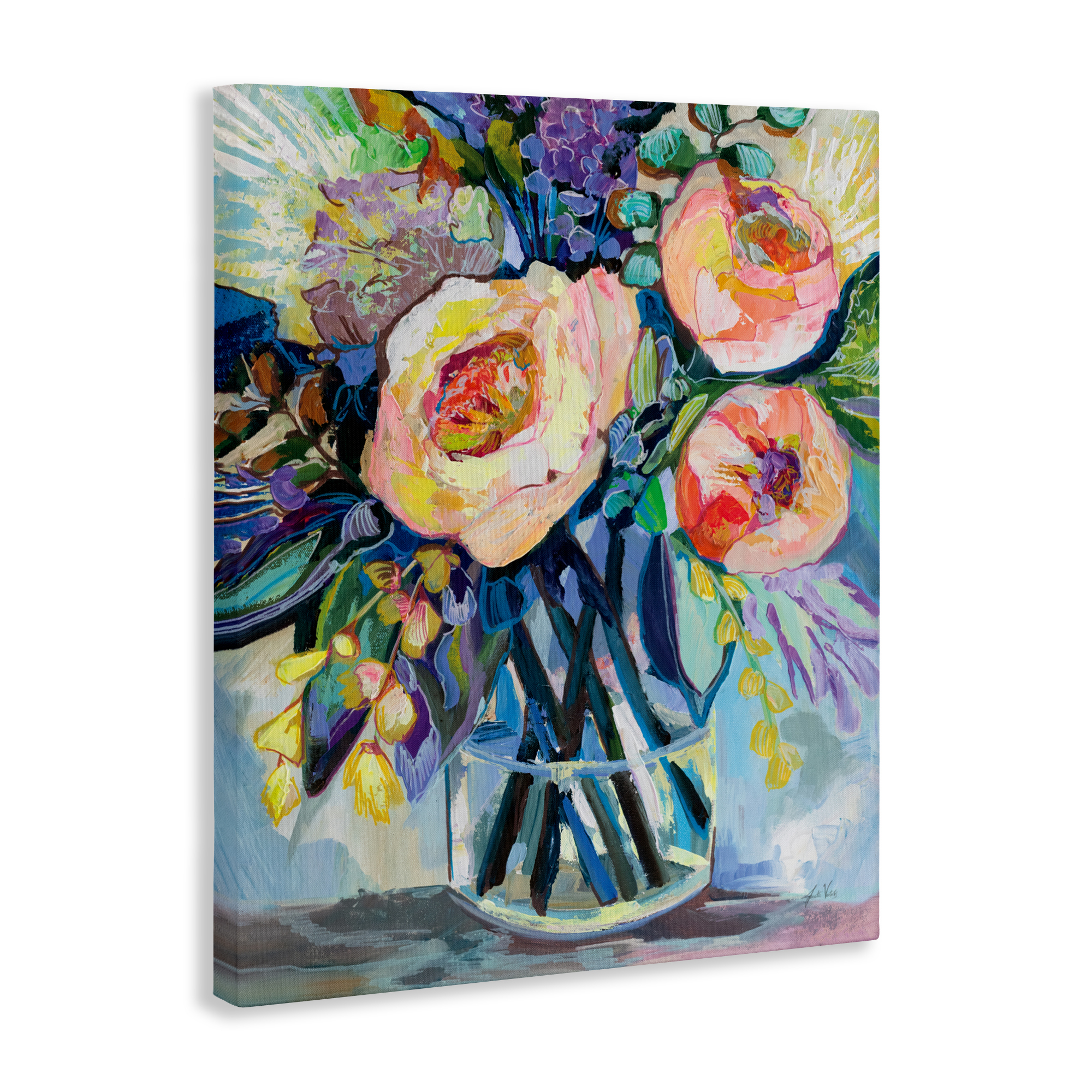 Stupell Industries Enraptured Blossoms Bouquet Canvas Wall Art design by Jeanette Vertentes, 48 x 36
