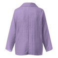 thumbnail image 5 of WTOBBY Women's V-Neck Pullover Long Sleeve Top, Cotton Linen Casual T-Shirt for Fashion Comfort, Relaxed Fit with Soft Stretch Fabric, Daily Wear Essential,Light Purple 5XL, 5 of 5