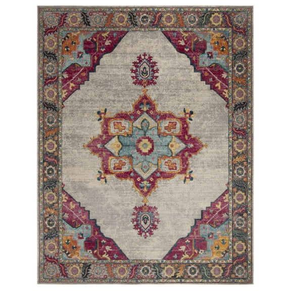 SAFAVIEH Merlot Rosamund Floral Area Rug, Cream/Multi, 6'7" x 6'7" Round