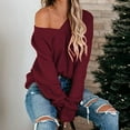 thumbnail image 3 of Sweaters for Women Women Casual Long Sleeve Oversized Loose Knitted Sweater Tops Blouse Oversized Sweaters for Women, 3 of 7