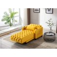 thumbnail image 3 of Adjustable Backrest Upholstered Recliner, Soft Tufted Leisure Sofa Bed with Pillow and Cup Holders, Stylish Accent Armchair, for Living Room Bedroom, Yellow, 3 of 9