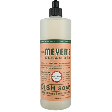 Mrs. Meyer's Clean Day Dish Soap Liquid, Geranium, 16 fl oz