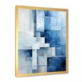 thumbnail image 2 of Designart "Nautical Collage in White and Blue Geometry" Coastal Framed Wall Art - Coastal Blue Coastal Minimalism Entryway Framed Wall Art Print, 2 of 6