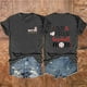 thumbnail image 2 of Camisetas de Manga Corta para las Mujeres Carta Impresa Doble Cara Suelta Tee, Casual Vintage Verano Top Mujeres, 2 of 3