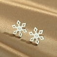 thumbnail image 2 of Stainless steel beautiful lovely Christmas snow small earrings stud, 2 of 4