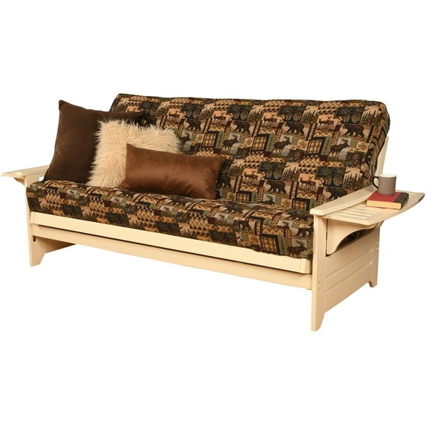 Pemberly Row Contemporary Antique White Futon Color Fabric Mattress