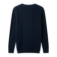 thumbnail image 5 of WAENQINLA Mens Oversized Sweaters Winter Casual Crewneck Cable Knit Sweater Pullovers Long Sleeve V Neck Knitwear Tops Navy XL, 5 of 9