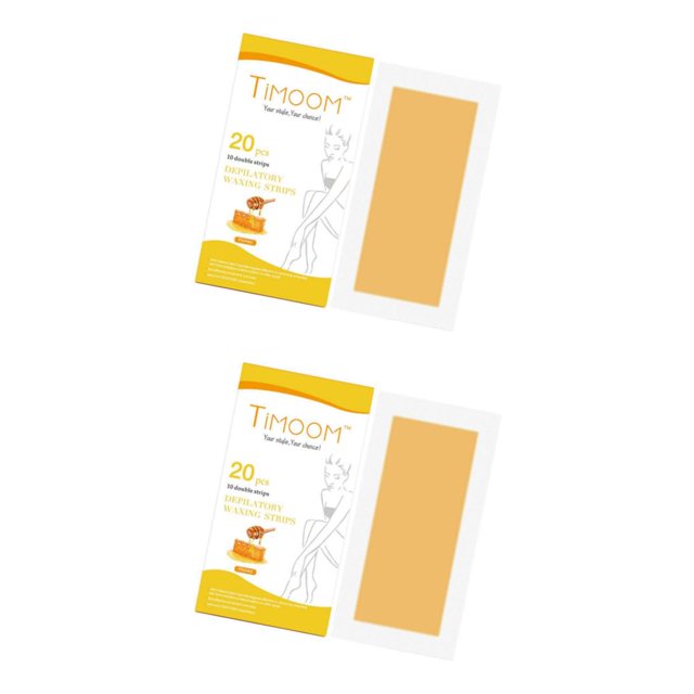 Maytalsory Bandelettes de Cire à Froid 20 Pcs Double Face pour une Épilation Efficace Miel 2ensemble