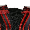 thumbnail image 4 of Stay Corset Overbust Corset Bustier women Lace Trim Corset Women victorian corset Red M, 4 of 5