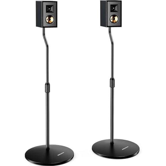 Speaker Stand Pair, 28” to 38” Height Adjustable Surround Sound Speaker Stands for Small Bookshelf, Satellite Speakers, and Studio Monitors up to 5lbs, Tool-Free Floor Speaker Stand, PGSS11
