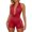 Red, variant on Womens One Piece Halter Shorts Romper Outfits Lace Splicing Backless Cowl Neck Jumpsuits Sleeveless Deep V Bodycon Shorts Set Solid Color Stretchy Slim Fitted Clubwear Red S
