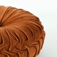 thumbnail image 4 of HIG Set of 2 Pumpkin Pleated Round Throw Pillows, Soft Velvet, Rust, 14.5" Diameter, 4 of 5