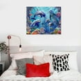 thumbnail image 5 of Orinice Dolphins Coral Reef Fish Fine Art Aesthetic Poster & Print Wall Painting for Classroom Kitchen Office - Farmhouse Bathroom Room Decor Pictures Wall Art Canvas Living Room Bedroom, 5 of 6