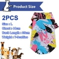 thumbnail image 2 of Chaleco para perro con estampado de verano de 2 piezas, ropa para mascotas, estilo fino, ropa para perros pequeños de leche, cachorros de osito de peluche, Bichon, verano, 2 of 5