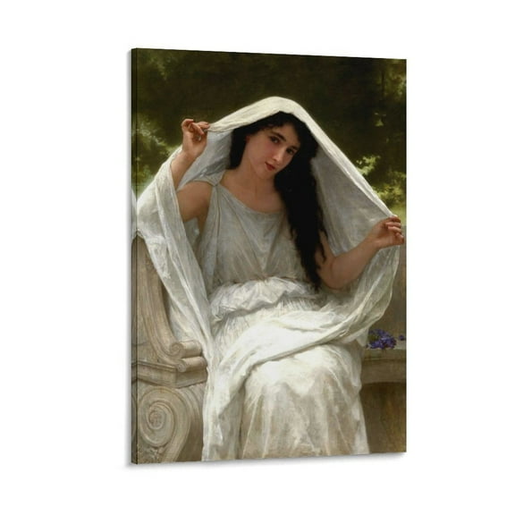 William Adolphe Bouguereau The Veil Art Poster Artworks Picture Print Poster Wall Art Painting Canvas Gift Decor Home Posters Decorative 12x18inch(30x45cm)