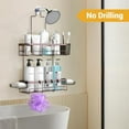 thumbnail image 5 of Shower Caddy Hanging Bathroom Organizer: Rustproof Shelf for Inside Shower - No Drilling, Over Showerhead - Bath Shelves for Shampoo, Soap - Bronze, 5 of 6