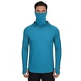 thumbnail image 5 of Aobny T Shirt Men UPF50+ Sun Shirt Solid T Shirt Hooded Big & Tall Long Sleeve Casual Shirts for Men,Blue,L, 5 of 6