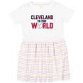 thumbnail image 3 of Inktastic Cleveland Vs. the World Blue and Red with Baseball Girls Toddler Dress, 3 of 5