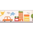 thumbnail image 2 of Car Buildings Tree Urban View Cartoon White Wallpaper Border for Kids, Roll 15' x 9'', 2 of 3