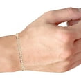 thumbnail image 2 of Nuragold 10k Real Yellow Gold Solid Mariner 5mm Anchor Chain Pave Diamond Cut Bracelet (7"-9") Two Tone Italian Jewelry for Men & Women, 2 of 11