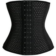 Volkmi Hollow tummy belt postpartum tummy tuck waist corset girdle body shaper women's black _XL