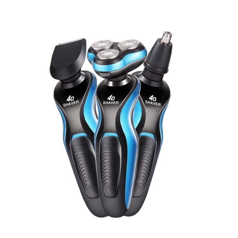 3 in 1 Men’s Electric Razor Rechargeable Beard Trimmer 4D Rotary Shaver