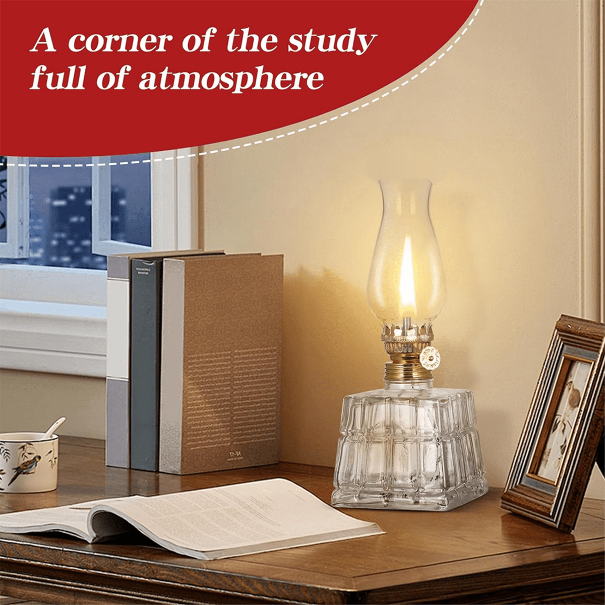 Chamber Oil Lamps Classic Vintage Oil Lamp Lantern Vintage Oil Lamps for Indoor Use Decorative Antique Clear Hurricane