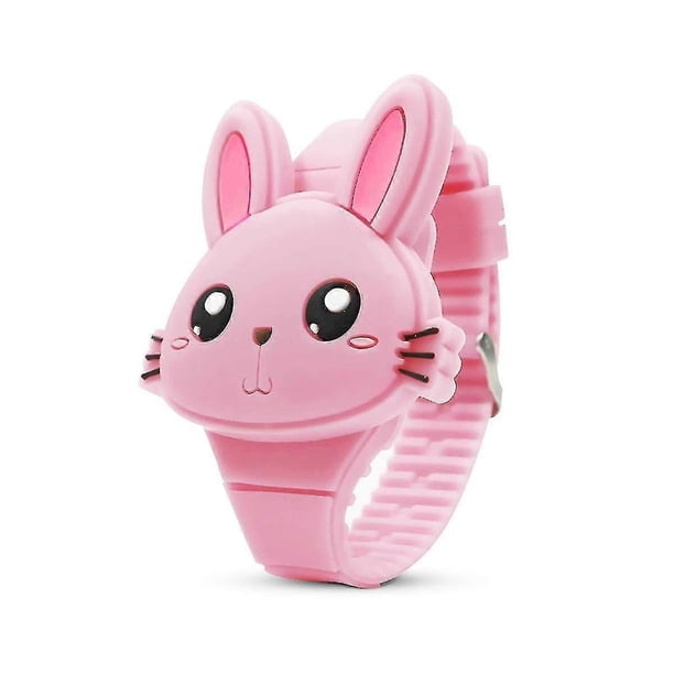 Kids Watch,girls Watch Digital Cute Shape Led Fashion Silicone Band Clamshell Design Wrist Watch Girl