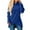 Blue, variant on XFLWAM Women's Long Sleeve Hoodies Solid Color Asymmetric Hem Wrap Pullover Sweatshirt with Pocket Black XXL