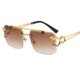 thumbnail image 1 of Gafas de sol retro con cabeza de leopardo y borde de doble haz cuadrado sin marco, 1 of 5