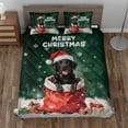 thumbnail image 2 of Santa Surprise Gift Labrador Retriever Merry Cheerful Christmas Quilt Bedding Set Lab Dog Lover Gifts 1 Blanket Bed Cover 2 Pillowcases - 12021, 2 of 5