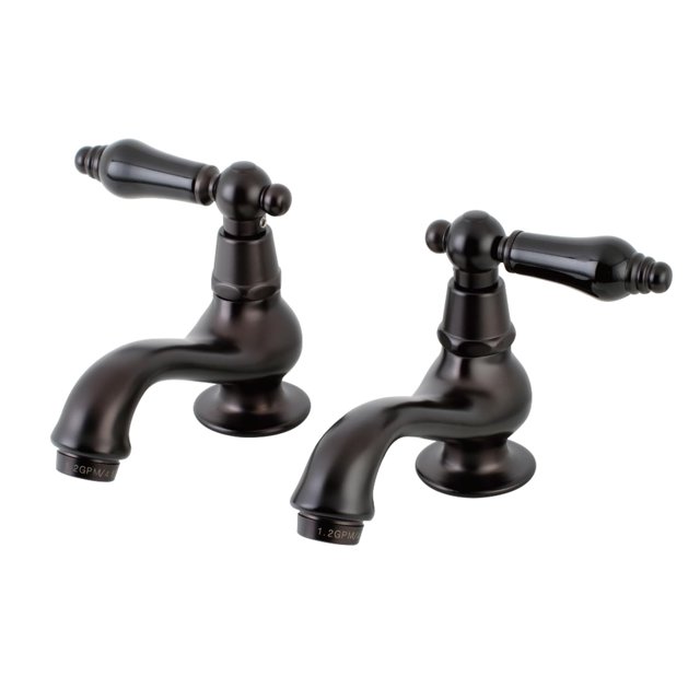 Kingston Brass Ks1105Pkl - Grifo Para Lavabo Con Mango En Cruz, Bronce Aceitado