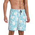 thumbnail image 2 of Goofa Cute Rabbit Pattern Men's Pajama Short Sleep Shorts Soft Comfortable Breathable Pajamas Shorts with Pockets-Small, 2 of 6