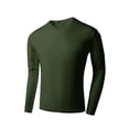 thumbnail image 4 of COSFO Workout Mens Tshirts Long Sleeve Solid Athletic Dry Fit Shirts Pullover Moisture Wicking Slim Fit Crew Neck Mesh Mens T-Shirts, 4 of 5
